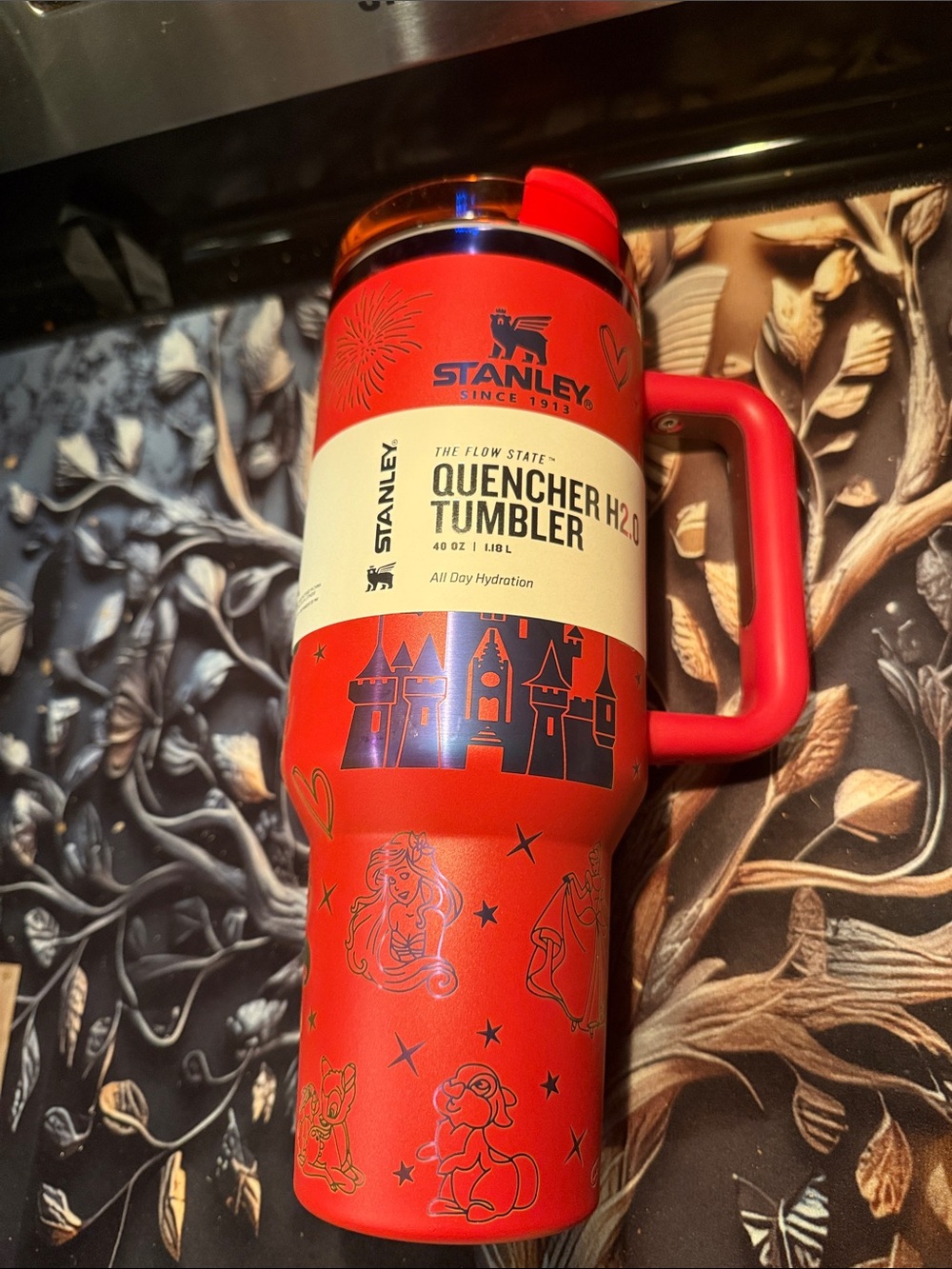 Stanley Red Disney world Quencher Tumbler with Handle and cartoon print classic